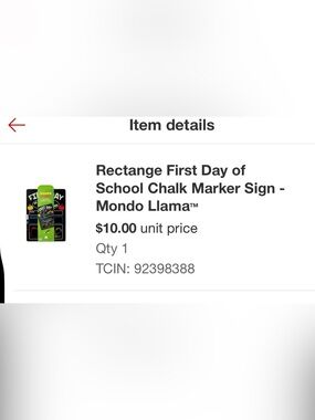 NEW Mondo Llama Black Rectangle First Day of School Chalk Marker Sign